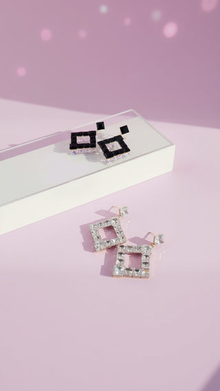 Square Cut Crystal Drop & Dangle Earrings