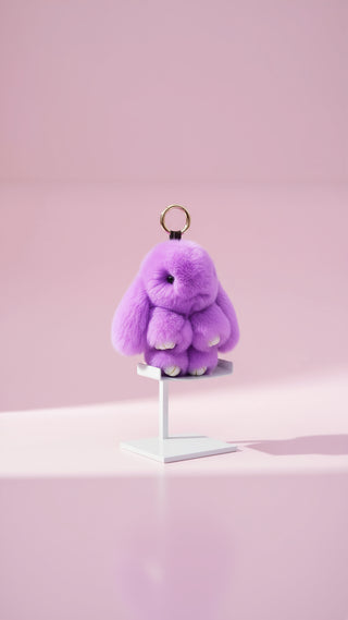 Fluffy Bunny Rabbit Key Ring & Bag Charm
