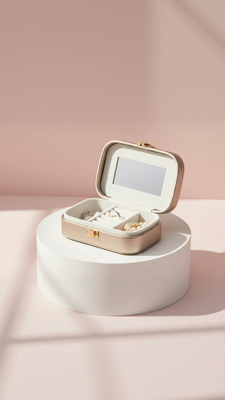 Travel Jewellery Box – Compact Trinket Organizer With Mirror