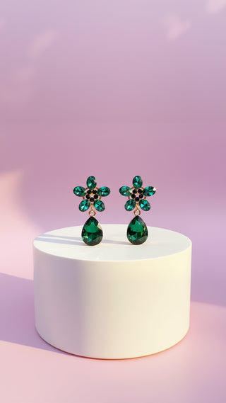 Flower Crystal Drop & Dangle Earrings