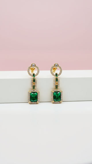Rectangular Drop & Dangle Crystal Earrings