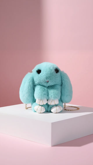 Faux Fur Bunny Rabbit Backpack – Soft Plush Handbag