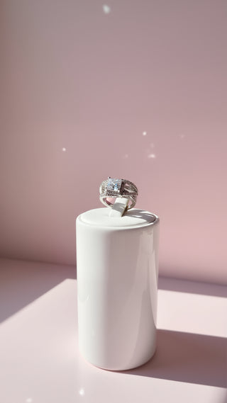 Square Cut Crystal Ring Box set of 12