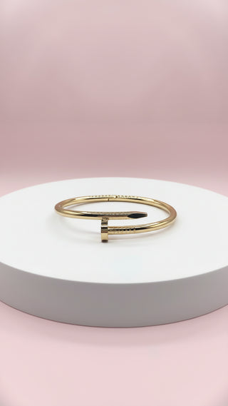 Stainless Steel Nail Stacking Bangle