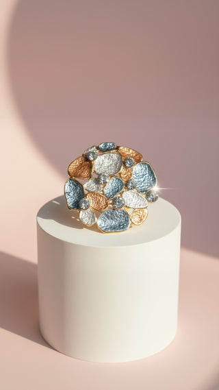 Abstract Crystal Cluster Magnetic Brooch