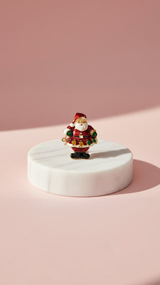Standing Santa Claus Festive Brooch
