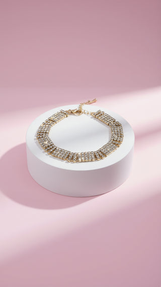 Gold Cutout Flexi Crystal Bracelet