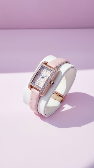 Crystal Bezel Oblong Face Watch