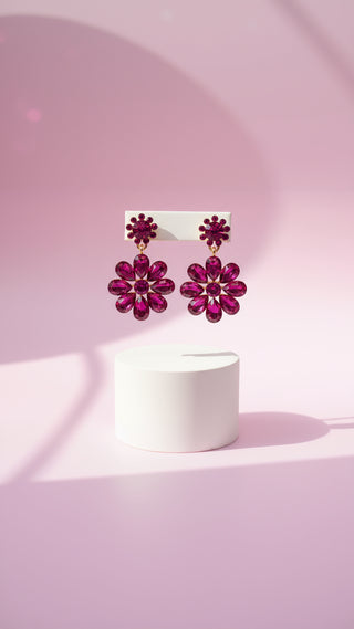 Flower Crystal Drop & Dangle Earrings