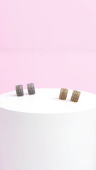 Curved Crystal Stud Earrings