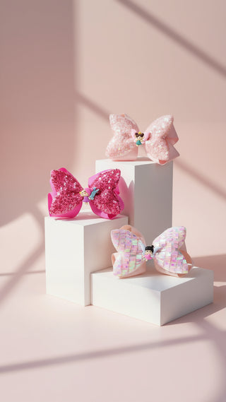 Fairy Iridescent Hair Bow Clip Slide Pack of 12