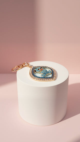 Oval Teddy Crystal Key Ring & Bag Charm