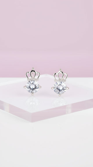 Crown Crystal Stud Earrings