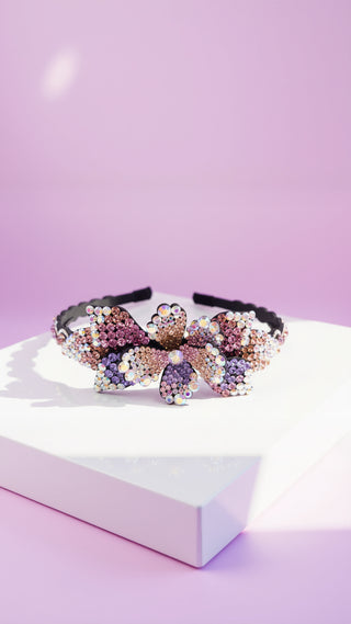 Women’s Crystal Flower Statement Headband & Hair Band