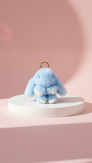 Fluffy Bunny Rabbit Key Ring & Bag Charm