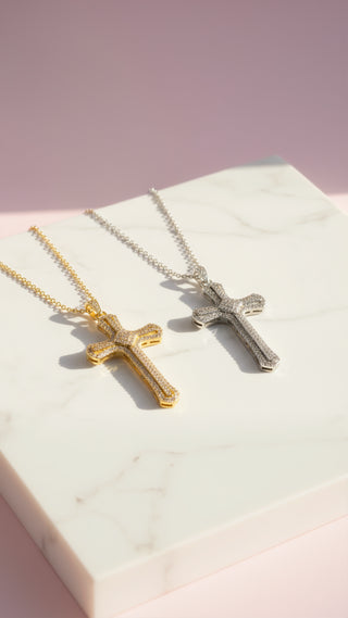 Crystal Cross Pendant Necklace