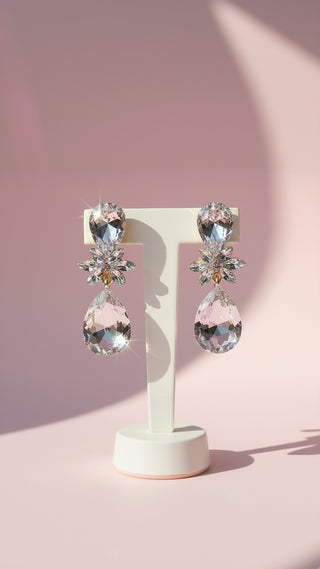 Mirror Teardrop Crystal Drop & Dangle Earrings