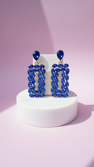 Oblong Crystal Drop & Dangle Earrings