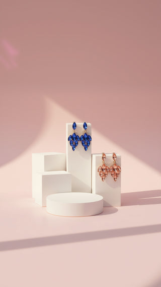 Marquise Cut Layered Crystal Drop & Dangle Earrings