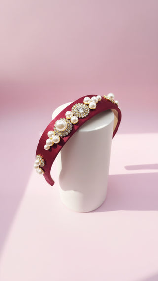 Pearl Crystal Cluster Hair band