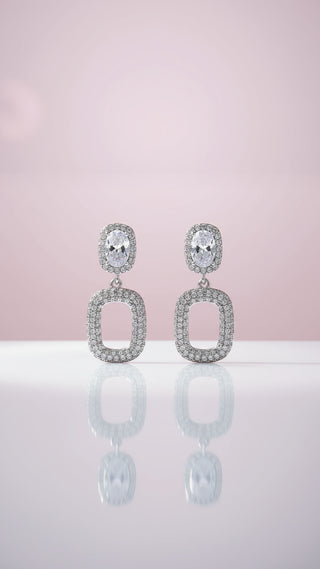 Square Drop & Dangle Crystal Earrings