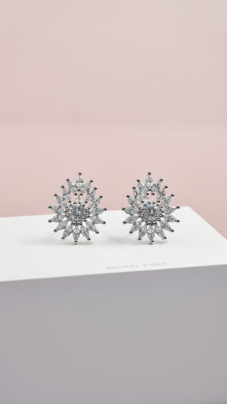 Sparkle Burst Crystal Stud Earrings