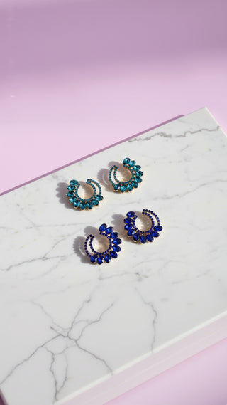 Curved Crystal Stud Earrings