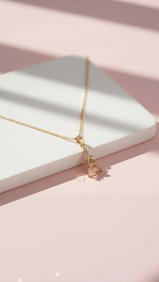 Eiffel Tower Parisian Crystal Pendant Necklace