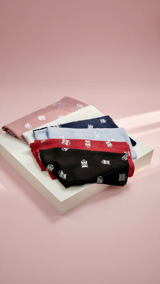 Owl Shimmer Silver Foil Scarf Pack of 12