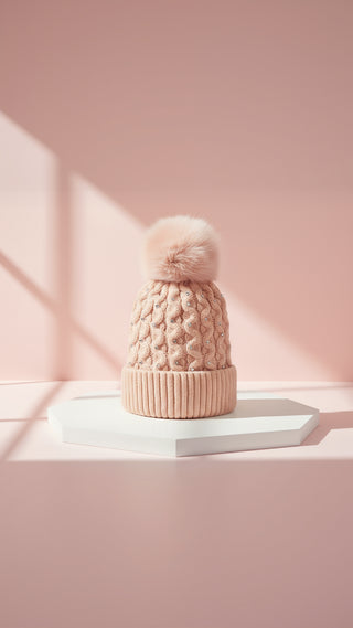 Crystal Studded Fluffy Bobble Hats Pack of 12