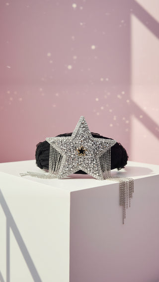 Star Tassel & Lace Crystal Hair band