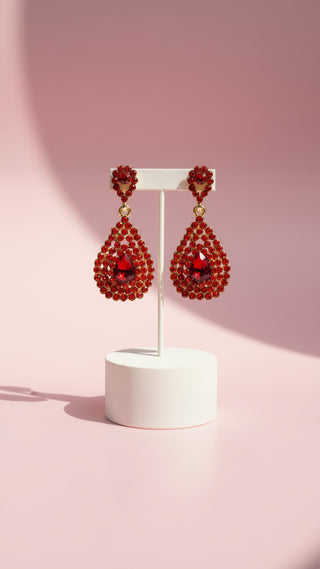 Teardrop Cluster Crystal Drop & Dangle Earrings