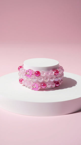 Rainbow Pastel Mermaid & Strawberries Girls Bracelets Pack Of 10