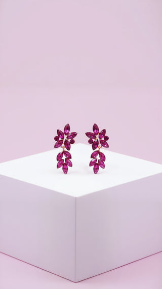 Flower Crystal Drop & Dangle Earrings