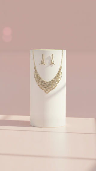 Crystal Collar Necklace & Earrings Set