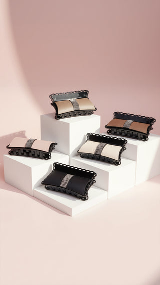 Luxe Rhinestone Hair Clamps Pack of 12