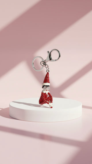 Christmas Elf Festive Crystal Keyring & Bag Charm
