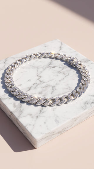 Pavé Cuban Chain Necklace for Men and Women