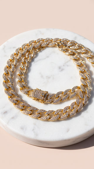 Pavé Cuban Chain Necklace for Men and Women