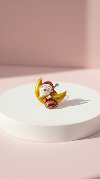Santa & Moon Festive Brooch