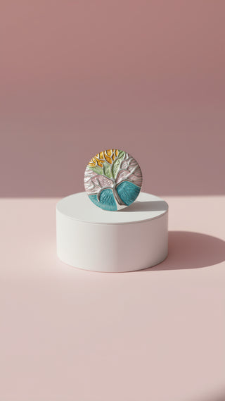 Tree Of Life Silver Stem Magnetic Brooch