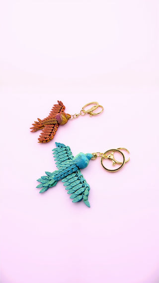 3D Printed Articulated Fantasy Parrot : Bioplastic Fidget Key Ring