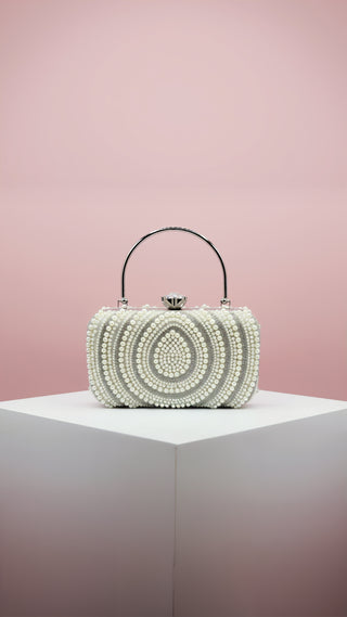 Jewelled Pearl & Crystal Clutch Bag