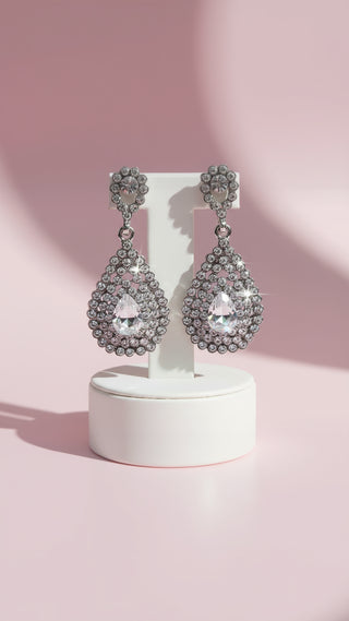 Teardrop Cluster Crystal Drop & Dangle Earrings