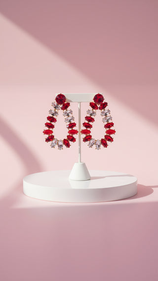 Oval Crystal Drop and Dangle Earrings