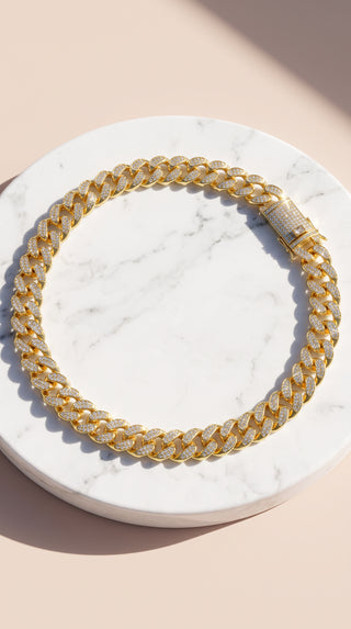 Unisex Iced-Out Cuban Link Chain Necklace
