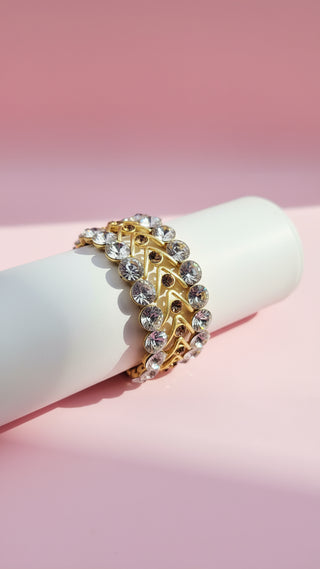 Geometric Stretchy Crystal Bracelet