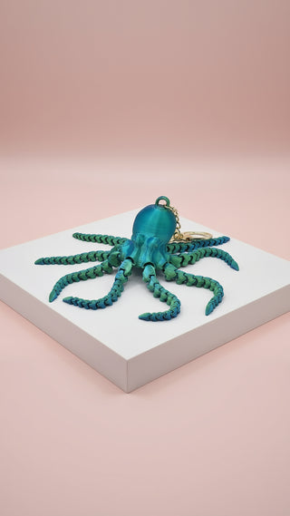 3D Printed Fantasy Octopus : Bioplastic Fidget Key Ring & Bag Charm