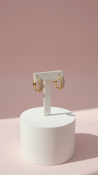 Huggie Hoop Crystal Earrings