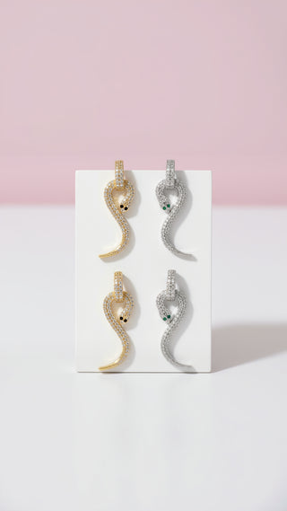 Luxe Pavé Crystal Serpent Drop & Dangle Earrings